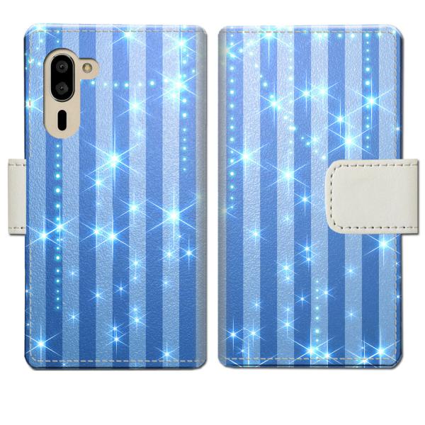 softbank シンプルスマホ5 A001SH 手帳型ケース BBストライプデザイン