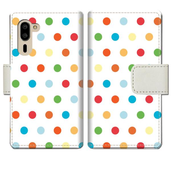 softbank シンプルスマホ5 A001SH 手帳型ケース カラフルドットデザイン