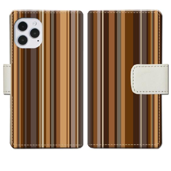 apple iPhone12/iPhone12Pro 手帳型ケース チョコレートストライプデザイン