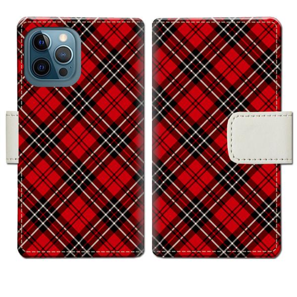 apple iphone12ProMax 手帳型ケース AKチェックデザイン