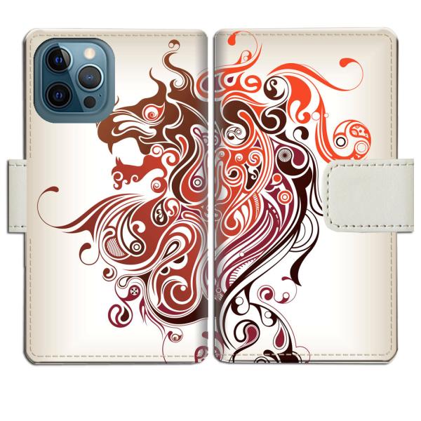 apple iphone12ProMax 手帳型ケース BlaveLionデザイン