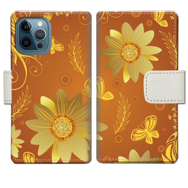 apple iphone12ProMax 手帳型ケース 秋桜デザイン