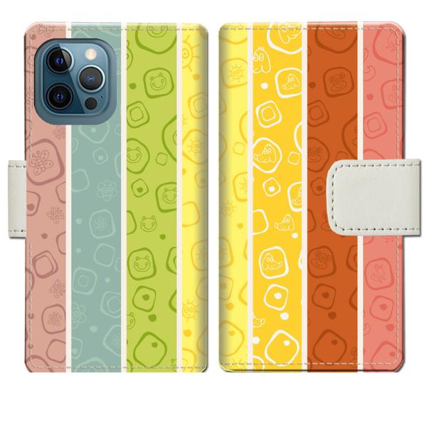 apple iphone12ProMax 手帳型ケース Cストライプデザイン