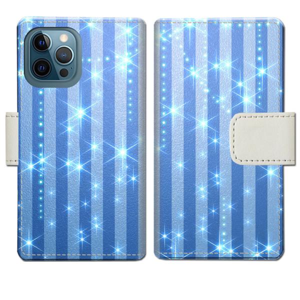 apple iphone12ProMax 手帳型ケース BBストライプデザイン