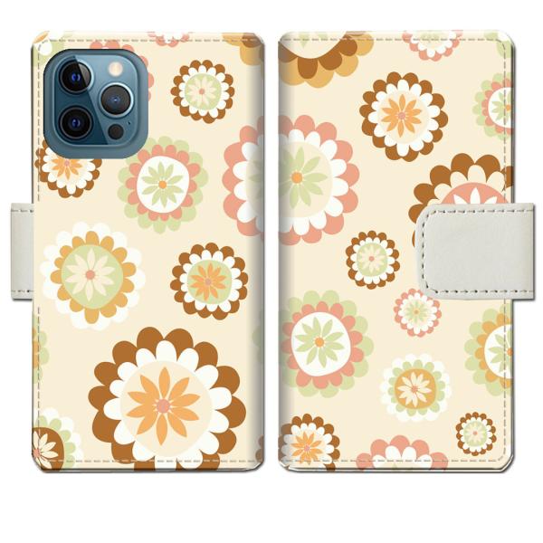 apple iphone12ProMax 手帳型ケース FLOWERデザイン