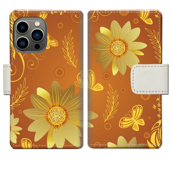 iPhone13Pro 手帳型ケース 秋桜デザイン
