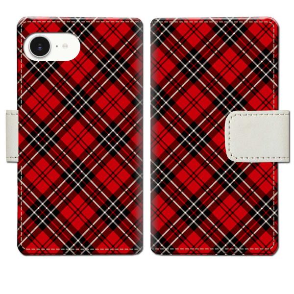 apple iPhone16e 手帳型ケース AKチェックデザイン