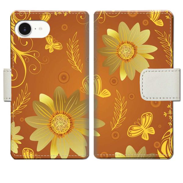 apple iPhone16e 手帳型ケース 秋桜デザイン