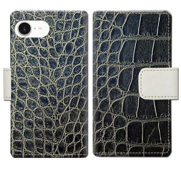 apple iPhone16e 手帳型ケース クロコダイルデザイン