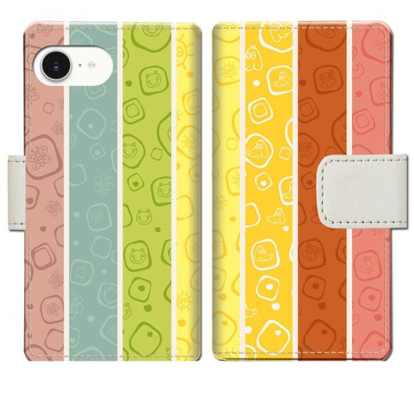 apple iPhone16e 手帳型ケース Cストライプデザイン