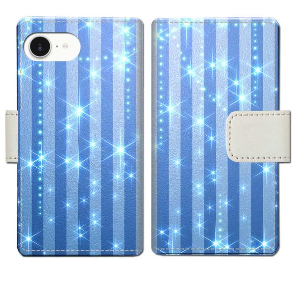 apple iPhone16e 手帳型ケース BBストライプデザイン