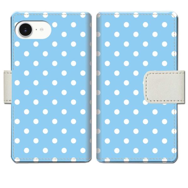 apple iPhone16e 手帳型ケース BWドットデザイン