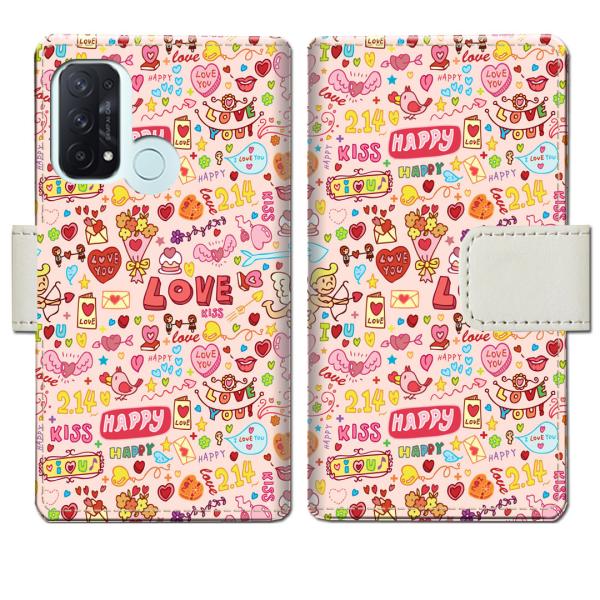 Y!mobile OPPO Reno5 A 手帳型ケース LOVE214デザイン
