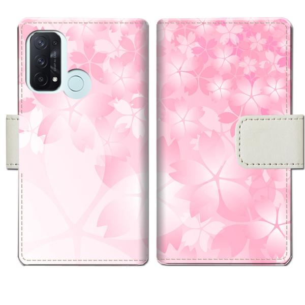 Y!mobile OPPO Reno5 A 手帳型ケース 桜咲くデザイン