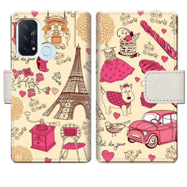 Y!mobile OPPO Reno5 A 手帳型ケース Parisデザイン