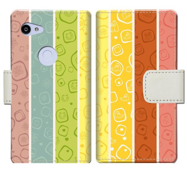 softbank Google Pixel 3a ケース スマホケース  手帳型ケース Cストライプ...
