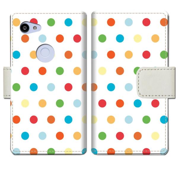 softbank Google Pixel 3a ケース スマホケース  手帳型ケース カラフルドッ...