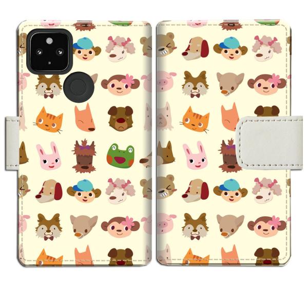softbank Google Pixel4a 5G 手帳型ケース ANIMALSデザイン