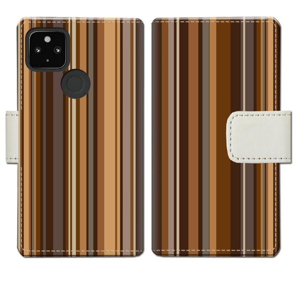 softbank Google Pixel4a 5G 手帳型ケース チョコレートストライプデザイン