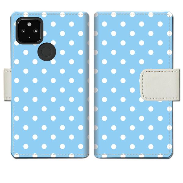 softbank Google Pixel4a 5G 手帳型ケース BWドットデザイン