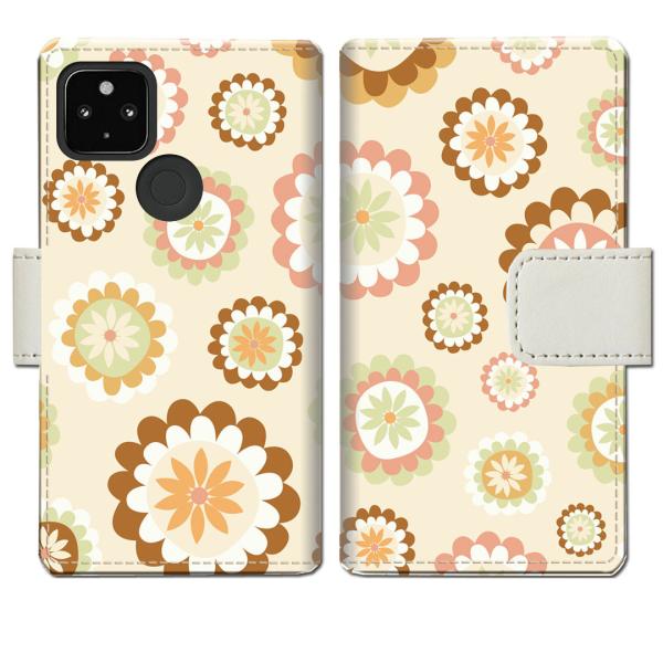 softbank Google Pixel4a 5G 手帳型ケース FLOWERデザイン
