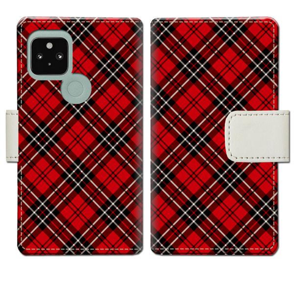 softbank Google Pixel5 手帳型ケース AKチェックデザイン