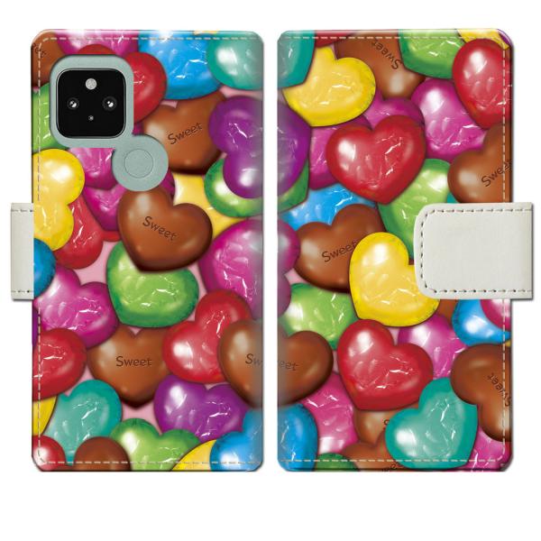 softbank Google Pixel5 手帳型ケース CHOCOLATEデザイン