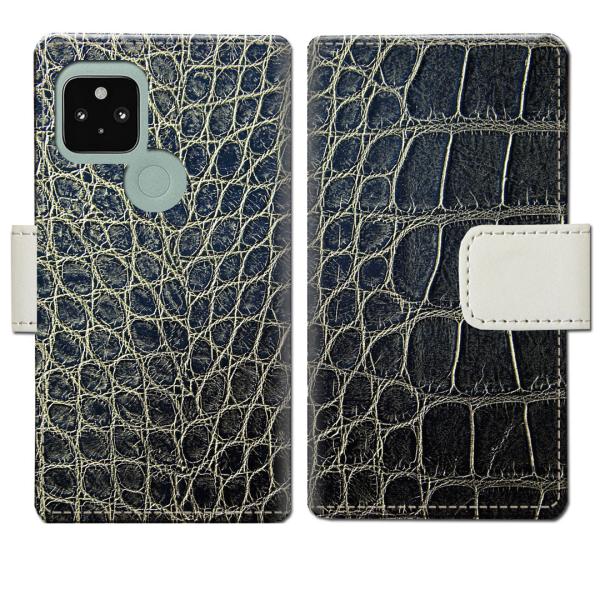 softbank Google Pixel5 手帳型ケース クロコダイルデザイン