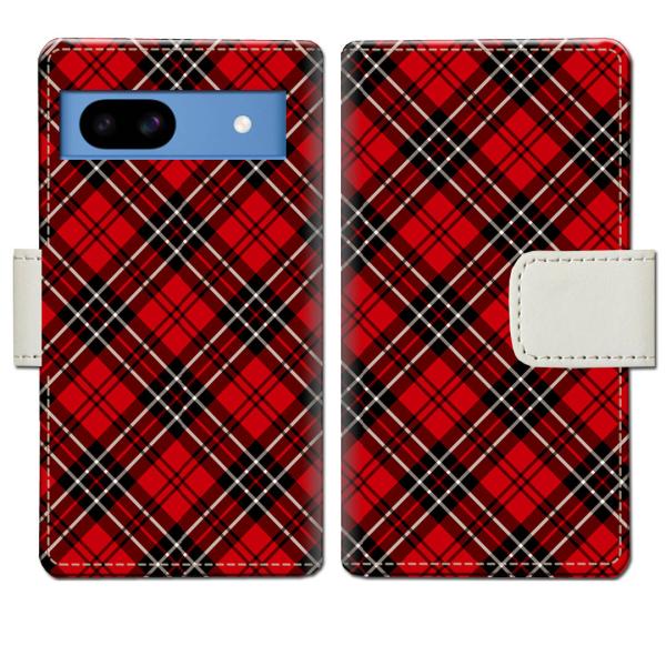 softbank Google Pixel 8a 手帳型ケース AKチェックデザイン