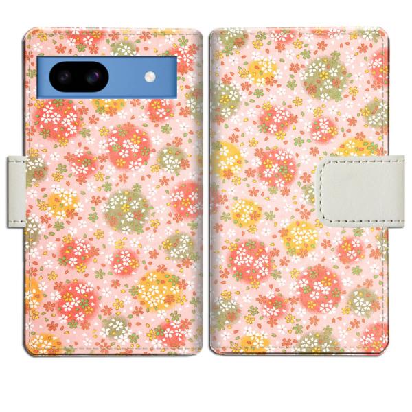 softbank Google Pixel 8a 手帳型ケース 桜ドットデザイン