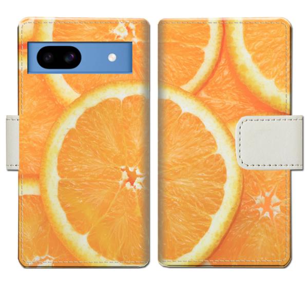softbank Google Pixel 8a 手帳型ケース フレッシュオレンジデザイン