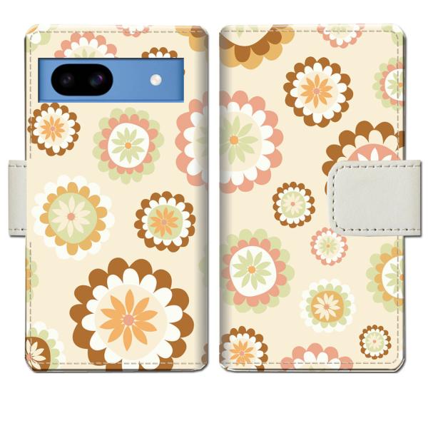 softbank Google Pixel 8a 手帳型ケース FLOWERデザイン