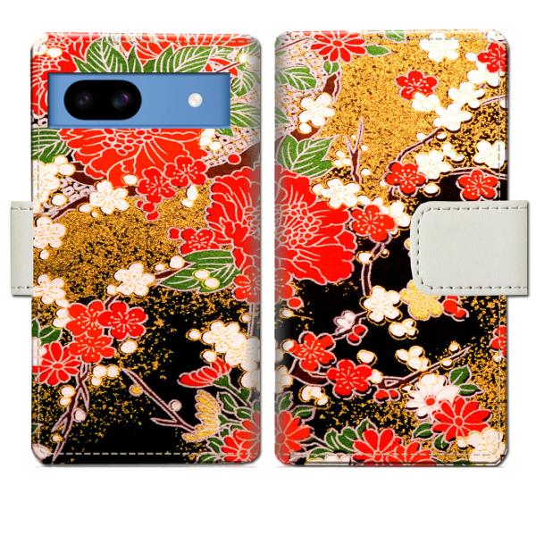 softbank Google Pixel 8a 手帳型ケース 着物デザイン