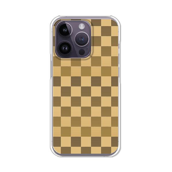 iPhone14Pro ブラウンチェック デザインハードケース