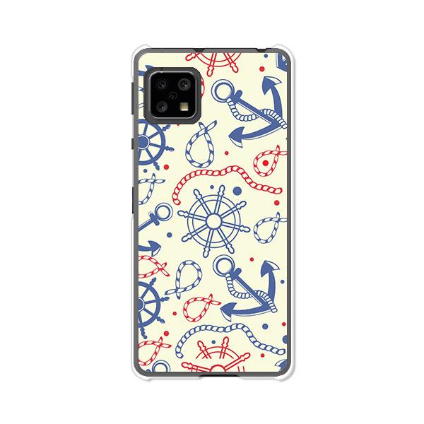 AQUOS sense4 basic A003SH  マリン柄2 デザインTPUソフトケース