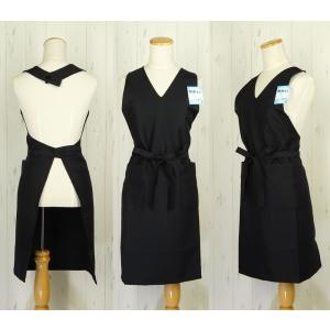 MONTBLANC（モンブラン） エプロン 胸当て 首掛け Vネック おしゃれ 黒