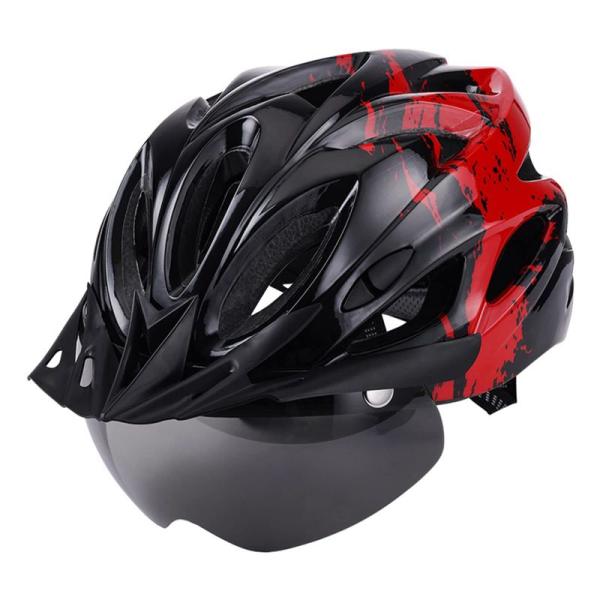 Dnoymab 自転車 ヘルメット 大人 LEDライト ，磁気ゴーグル ロードバイク ヘルメット お...