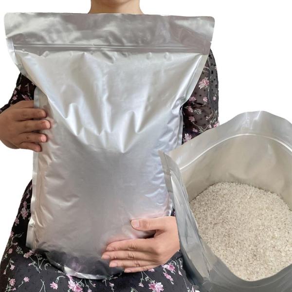お米保存袋 米袋 10kg 保存容器 アルミ袋 ジッパー付き 袋 (冷蔵庫保存) チャック付き 遮光...