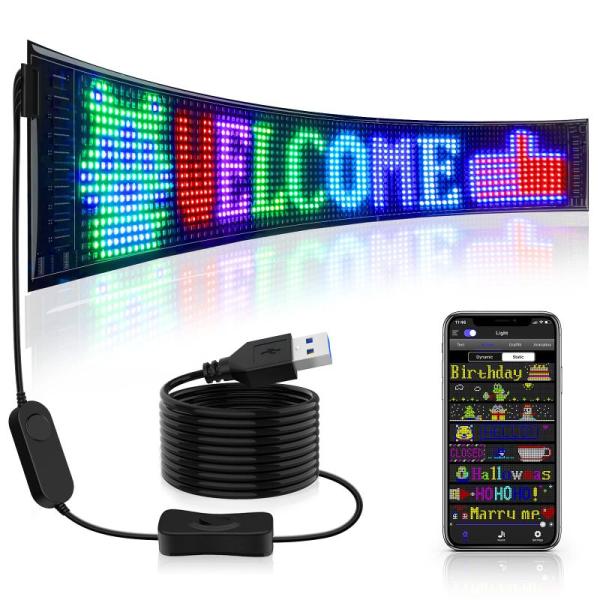 Kutuspon スクロール巨大明るい広告 LED 電光掲示板、柔軟な USB 5V 装飾 ストアサ...