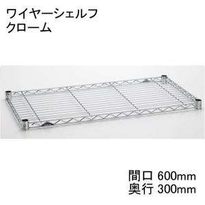 H1224C1  ワイヤーシェルフ  クローム  間口600mm×奥行300mm  テーパードスリーブ：ブラック4組付き  エレクター