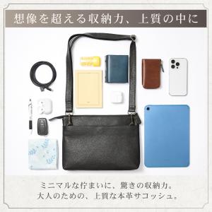 ショルダーバッグ メンズ サコッシュ 本革 革...の詳細画像2