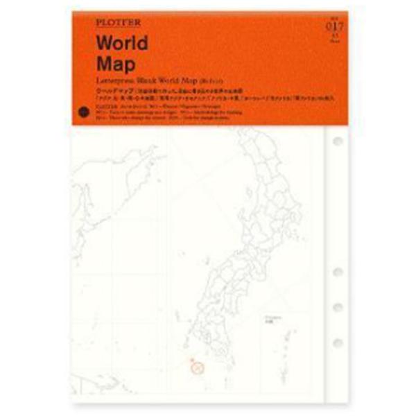 ノックス PLOTTEＲ/プロッター システム手帳リフィル サイズ ワールドマップ（世界白地図） 7...