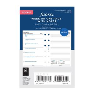 FILOFAX 2023年 システム手帳リフィル ミニ6穴サイズ 見開き1週間＆片面メモ 23-68209 ファイロファックス 日付入り レフィル