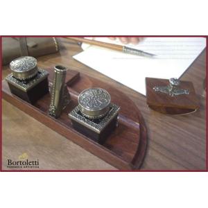 ボルトレッティ Bortoletti 木製ペン軸 つけペン/インク/プロッター/ペンホルダー付きトレー デスクトップセット SET90の商品画像
