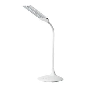 LEDデスクライト 充電式 コードレス 無段階調光 3段階調色 AC電源 280ルーメン 発光面可動式 フレキシブルアーム ホワイト