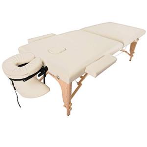 折りたたみ木製マッサージベッド （有孔) バニラ L185×W70×H51〜83cm