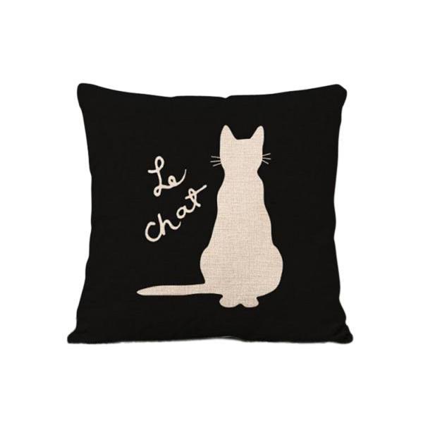 17「リネンコットンスローピローケース猫クッションカバー家庭のソファの装飾