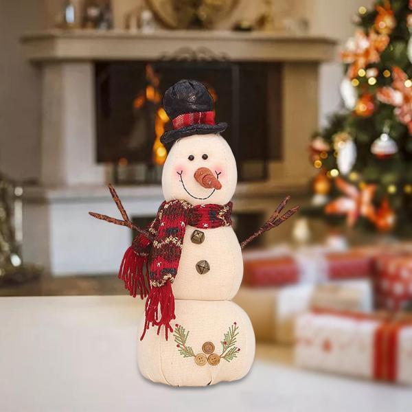 クリスマス白雪だるま人形置物ぬいぐるみ暖炉の雰囲気の装飾 15 センチメートル × 13 センチメー...