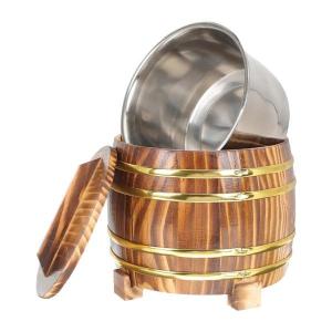 木製米桶 16cm 蓋付き 多用途 シンプル 木...の商品画像