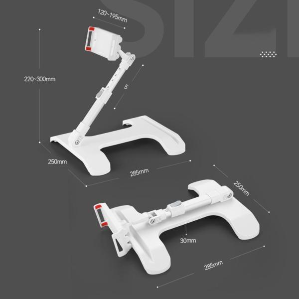 折りたたみ式電話ホルダー回転タブレットホルダーブラケットベッドデスクトップホームホワイト